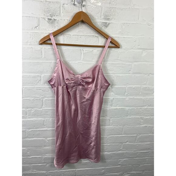 Victoria's Secret Angels Women's Satin Bow Slip Tank Top Sleeveless Pink Size M - Picture 1 of 4